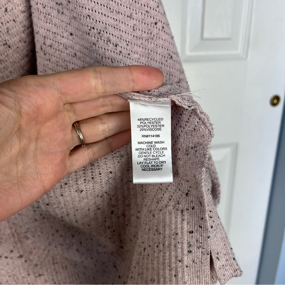 3/$30 Verve Ami Pink Marled Relaxed Fit Open Cardigan - Picture 5 of 6
